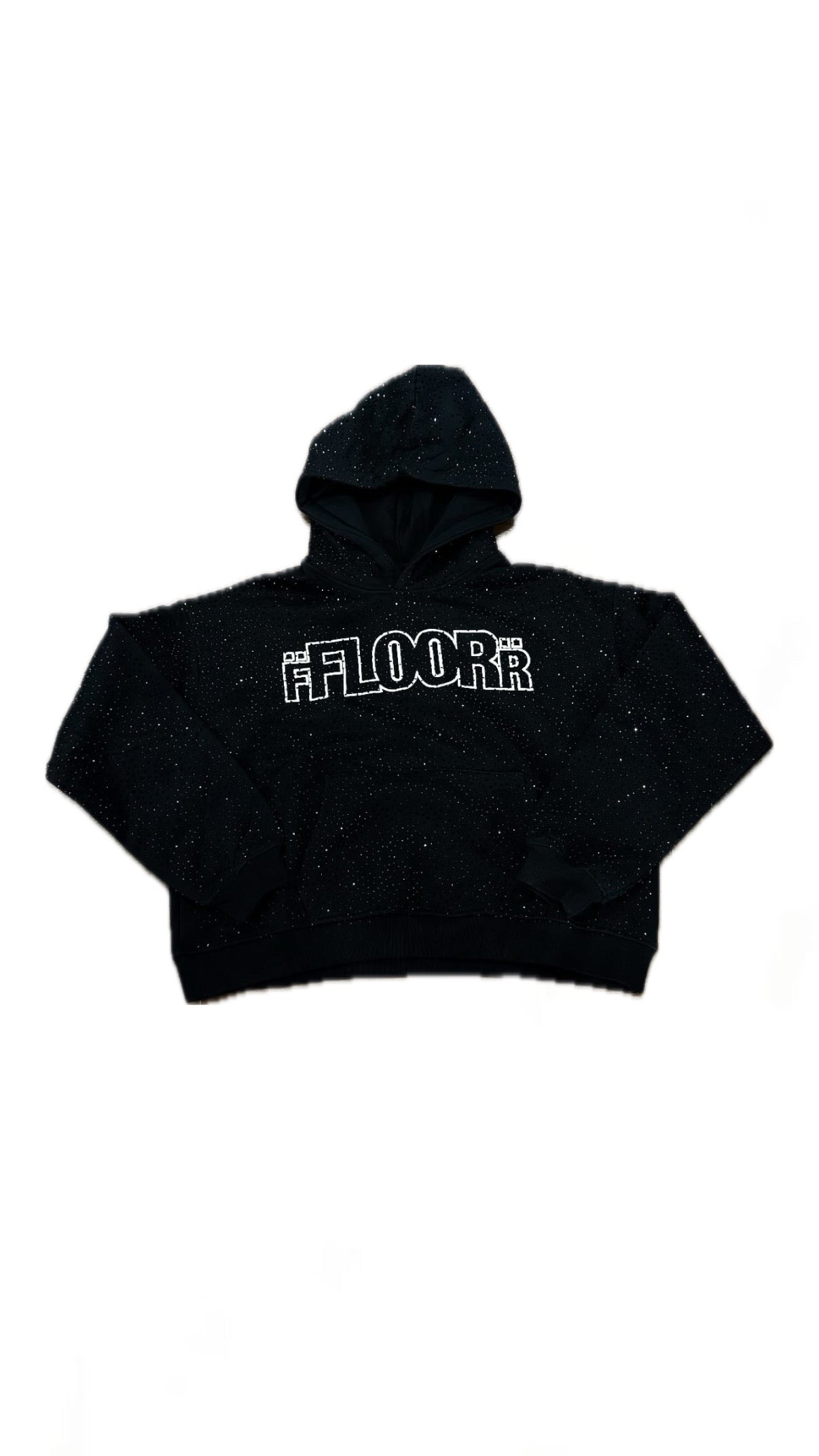 914  rhinestone black hoodie