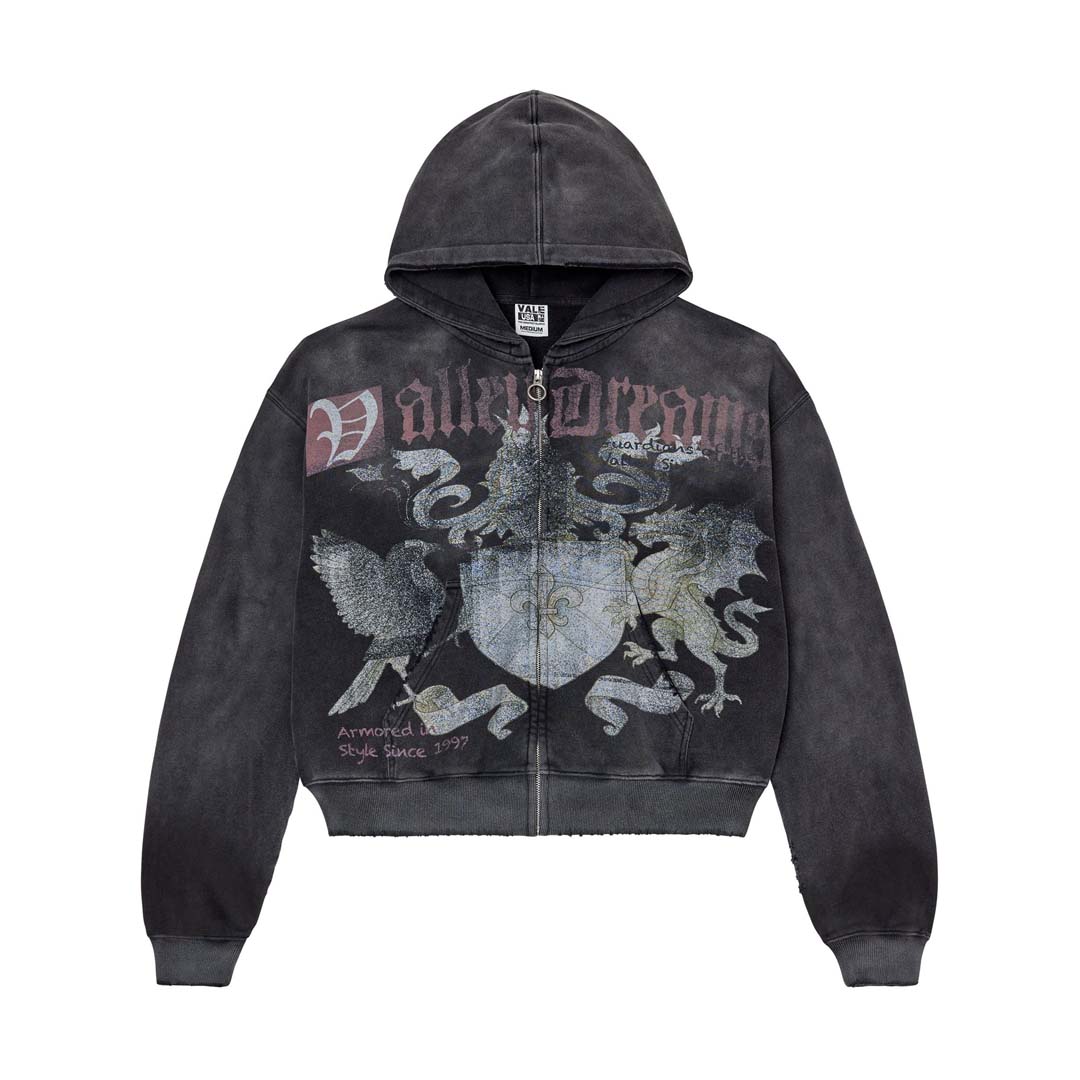 Vale Forever Vendetta Distressed Zip Up Hoodie
