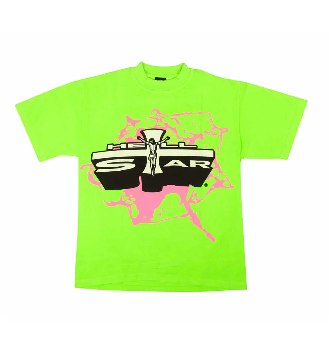 hellstar neon jesus tee (pre owned)