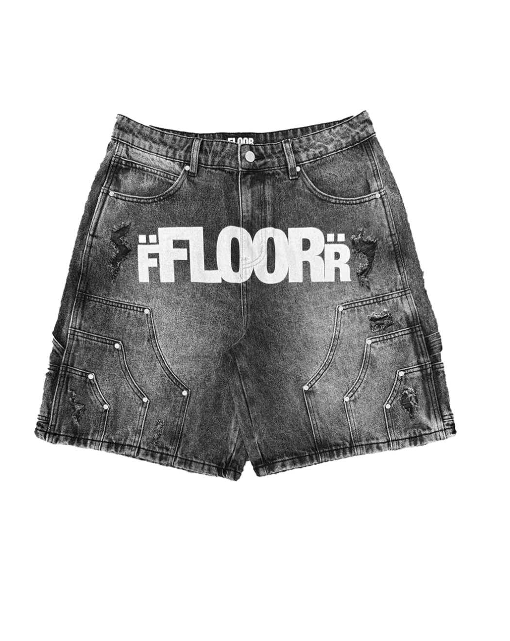 914 Black wash jorts