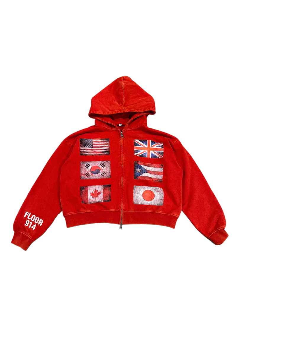 914 Red Flag Zip Up