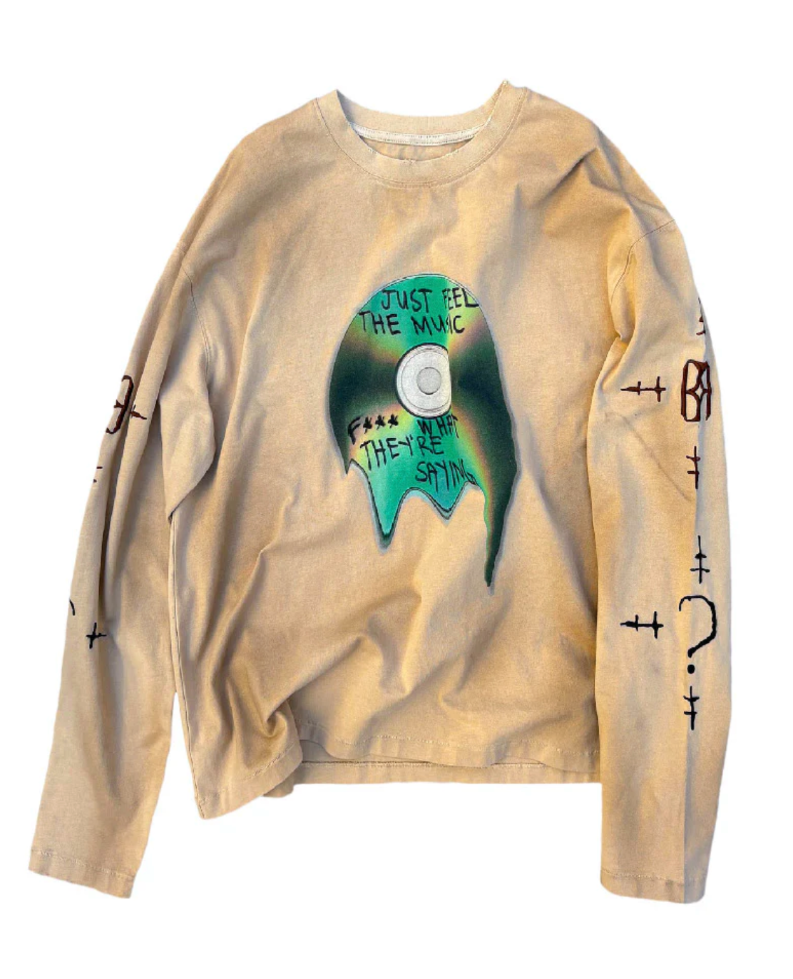 Distressed Stained Long Sleeve T-Shirt
