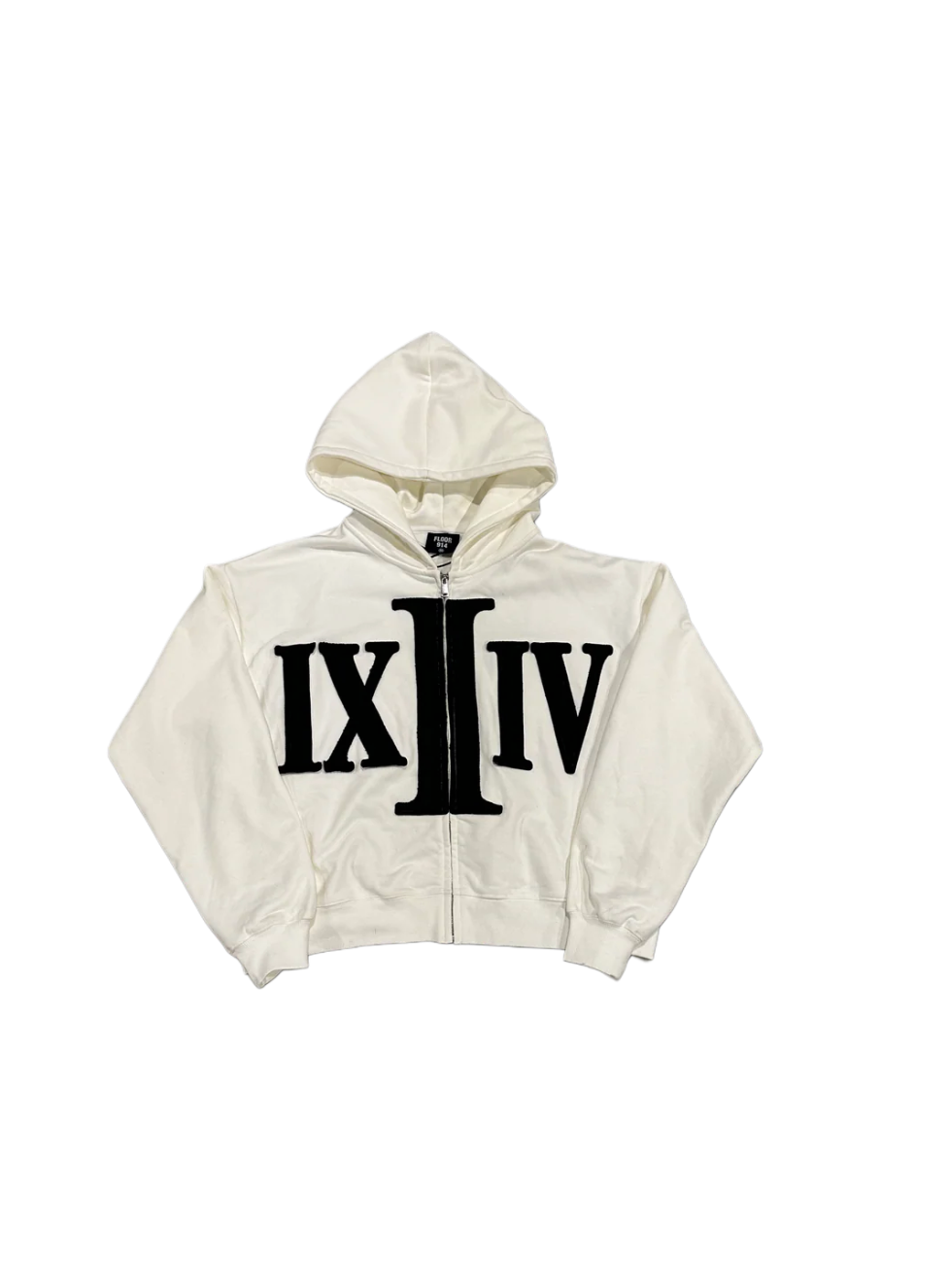 914 white numerical zip up