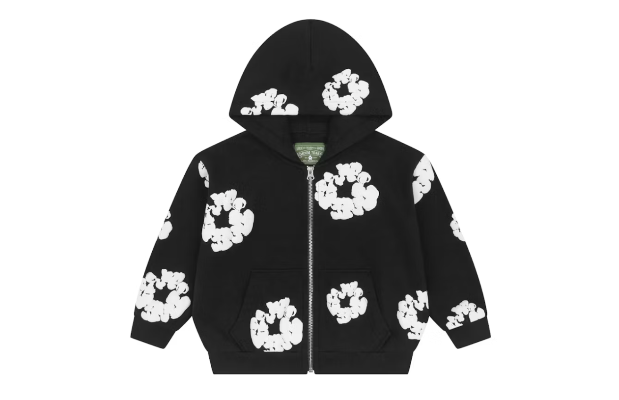 Denim Tears Kids Cotton Wreath Zip Hoodie Black set