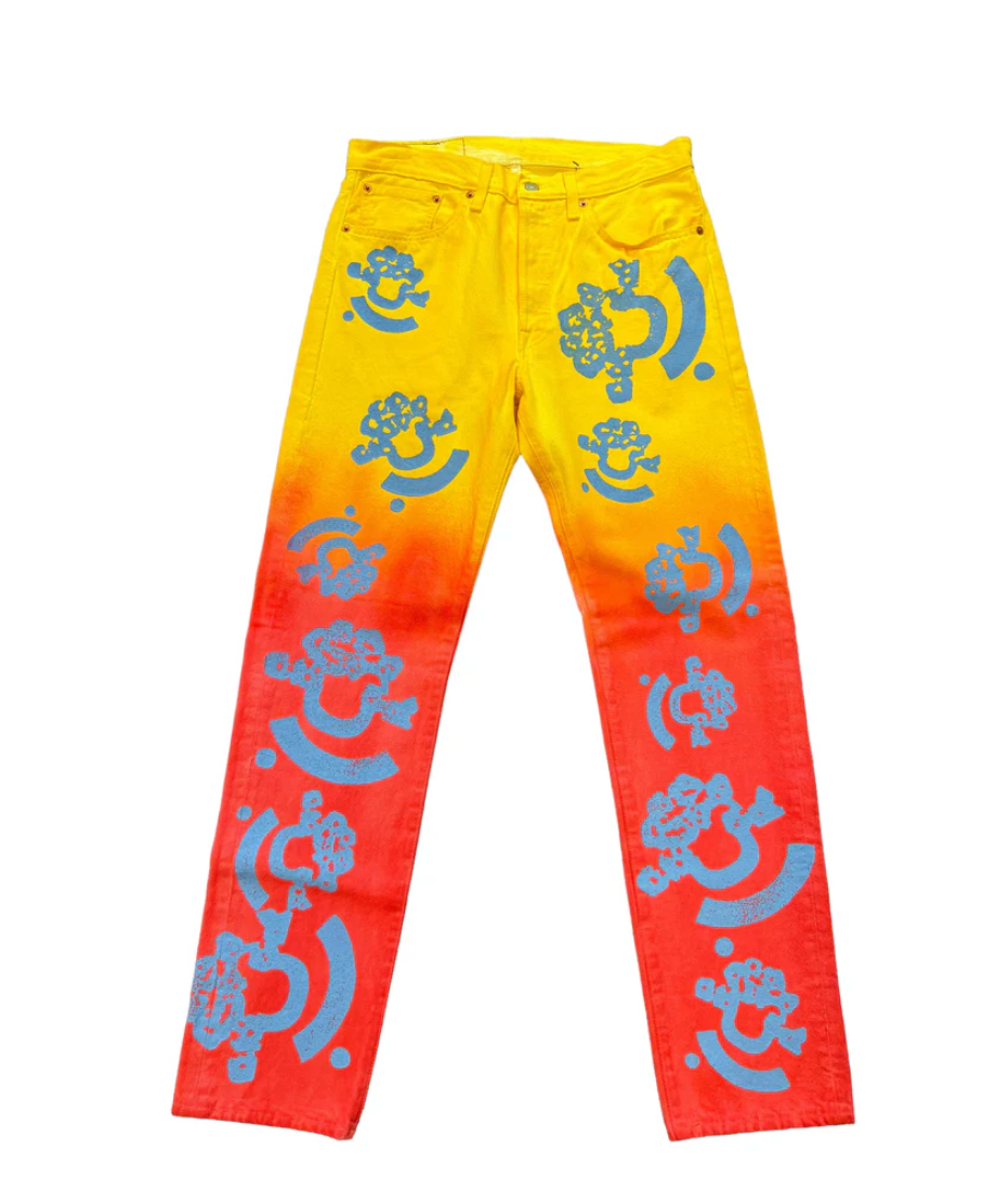 DENIM TEARS X Bstroy 501 Gradient Jeans Yellow/Orange