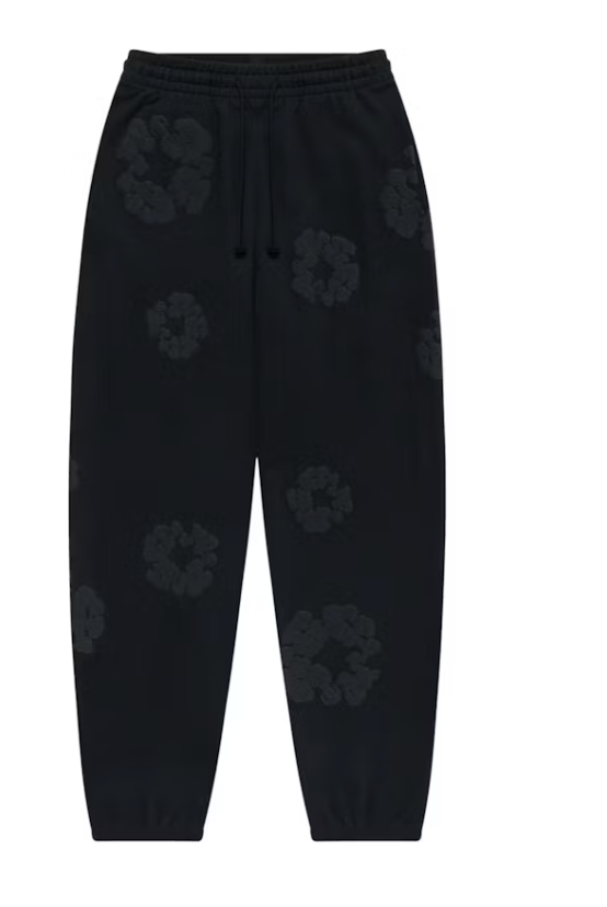 Denim Tears Cotton Wreath Sweatpants Black Monochrome