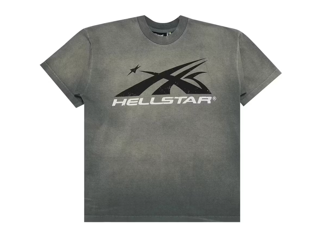 Hellstar gel ports logo tee shirt grey
