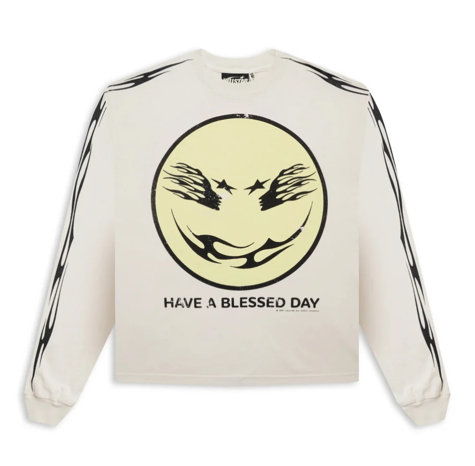 Hellstar Have A Blessed Day Long Sleeve White
