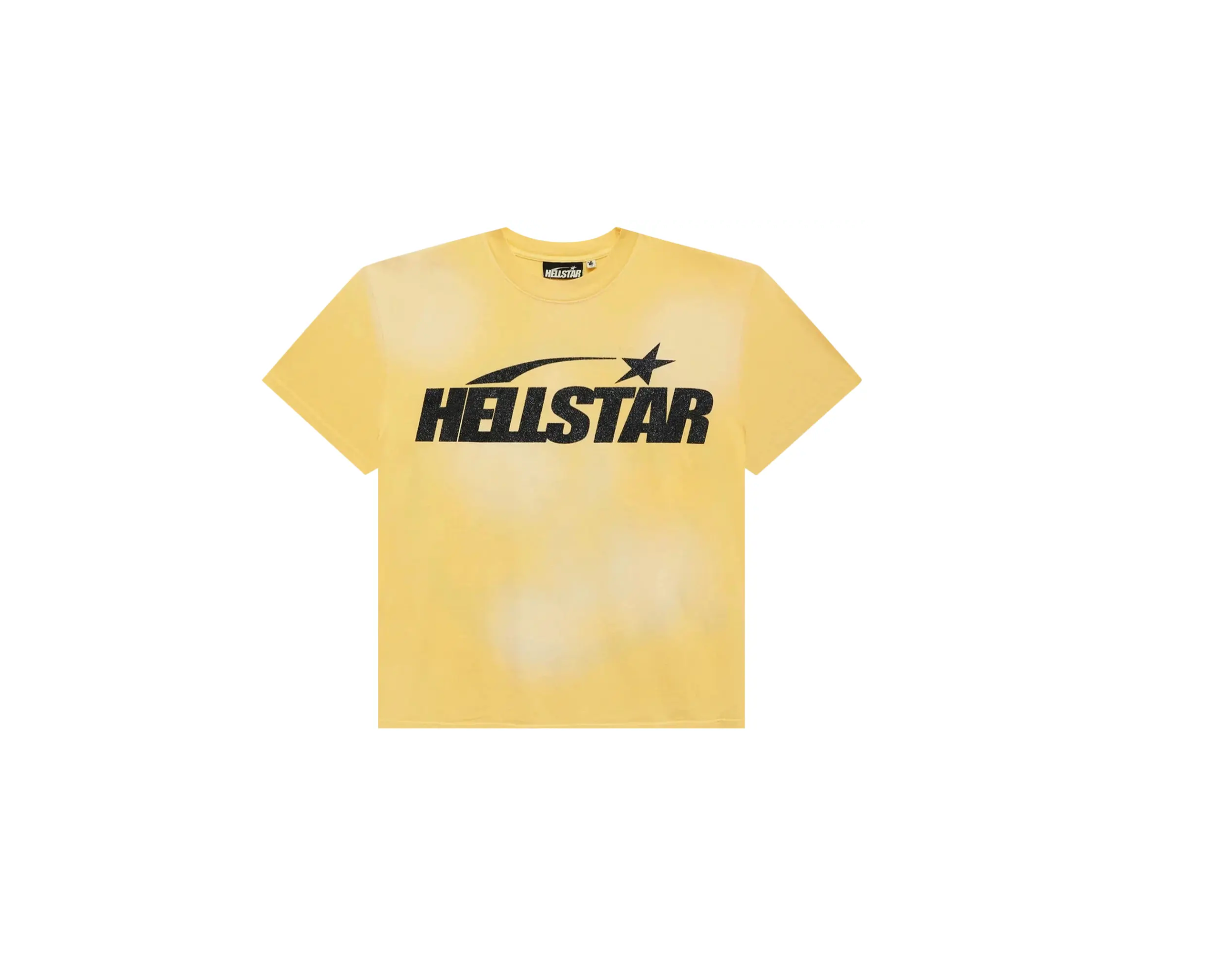 Hellstar Classic Black Glitter Logo T-Shirt 'Yellow'