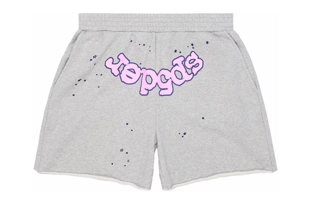 Sp5der OG Web Logo Sweat Short Heather Grey