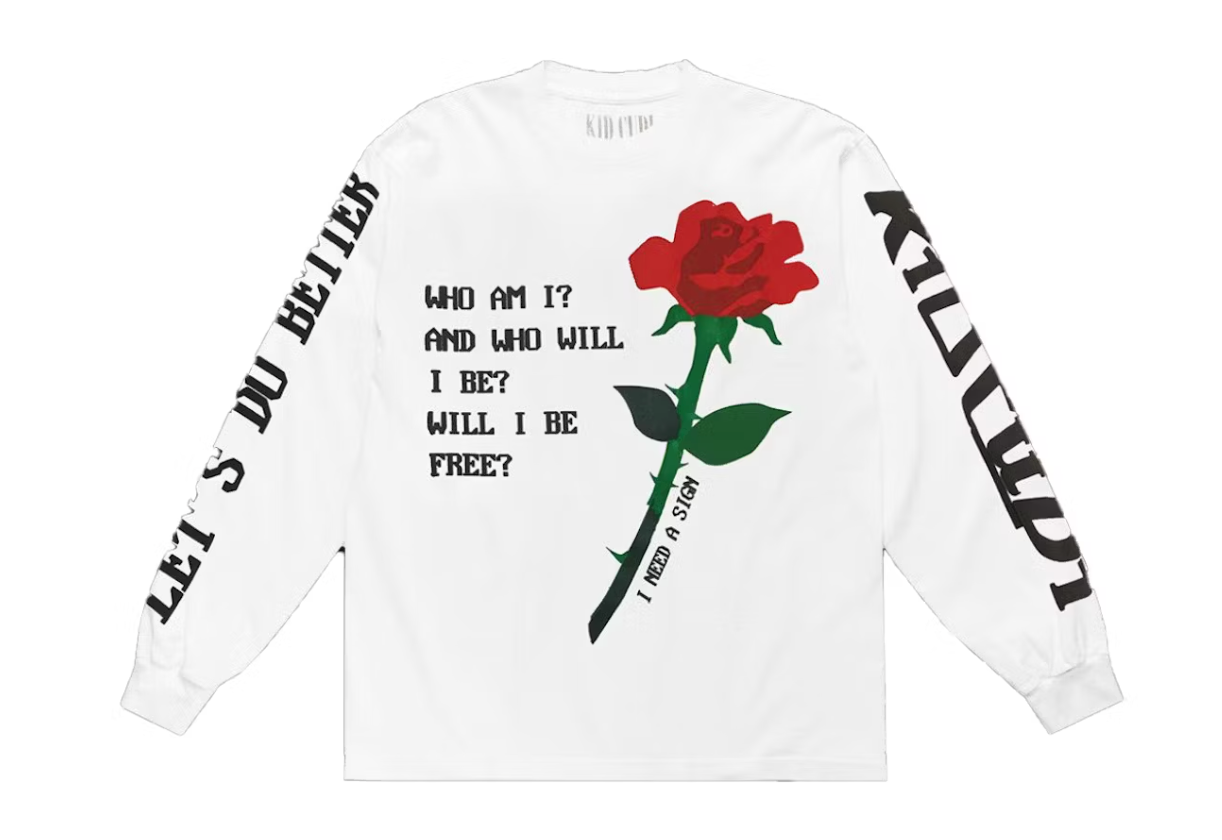 Kid Cudi Rose L/S Tee White