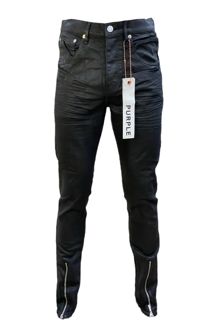 PURPLE BRAND Front-Hem Zipper Jeans