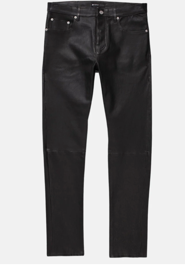 Purple Brand Stretch Leather Jeans Black