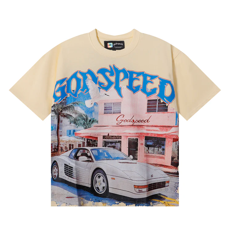 Godspeed Miami Ferarri Tee Cream