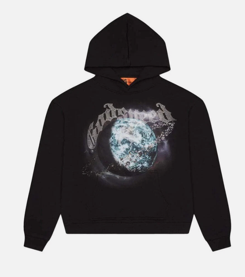 Godspeed God's Debris Black Hoodie Rhinestone