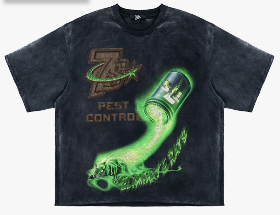 Triple Sevens Pest Control Tee Black