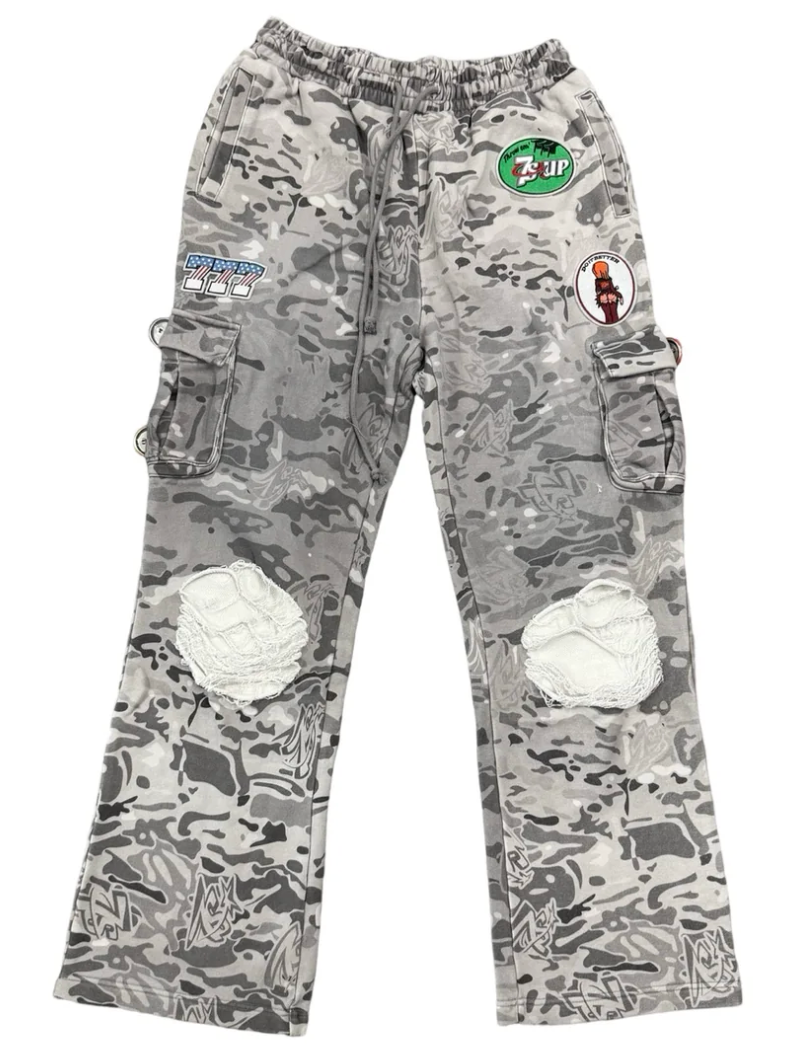 Triple Sevens Camo Sweatpants Grey