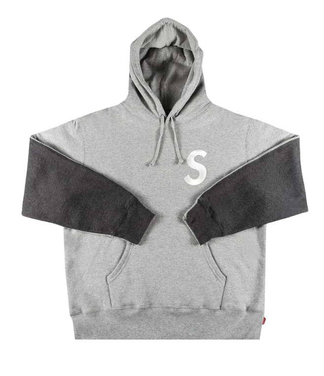 Supreme S Logo Split Hooded Sweatshirt 'Heather Grey' (preowned)
