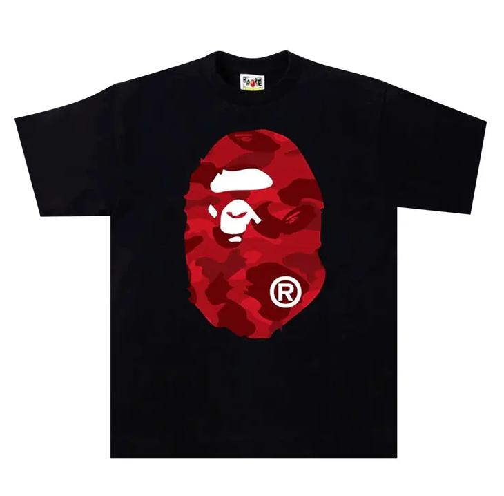 BAPE Color Camo Big Ape Head Tee 'Black/Red'
