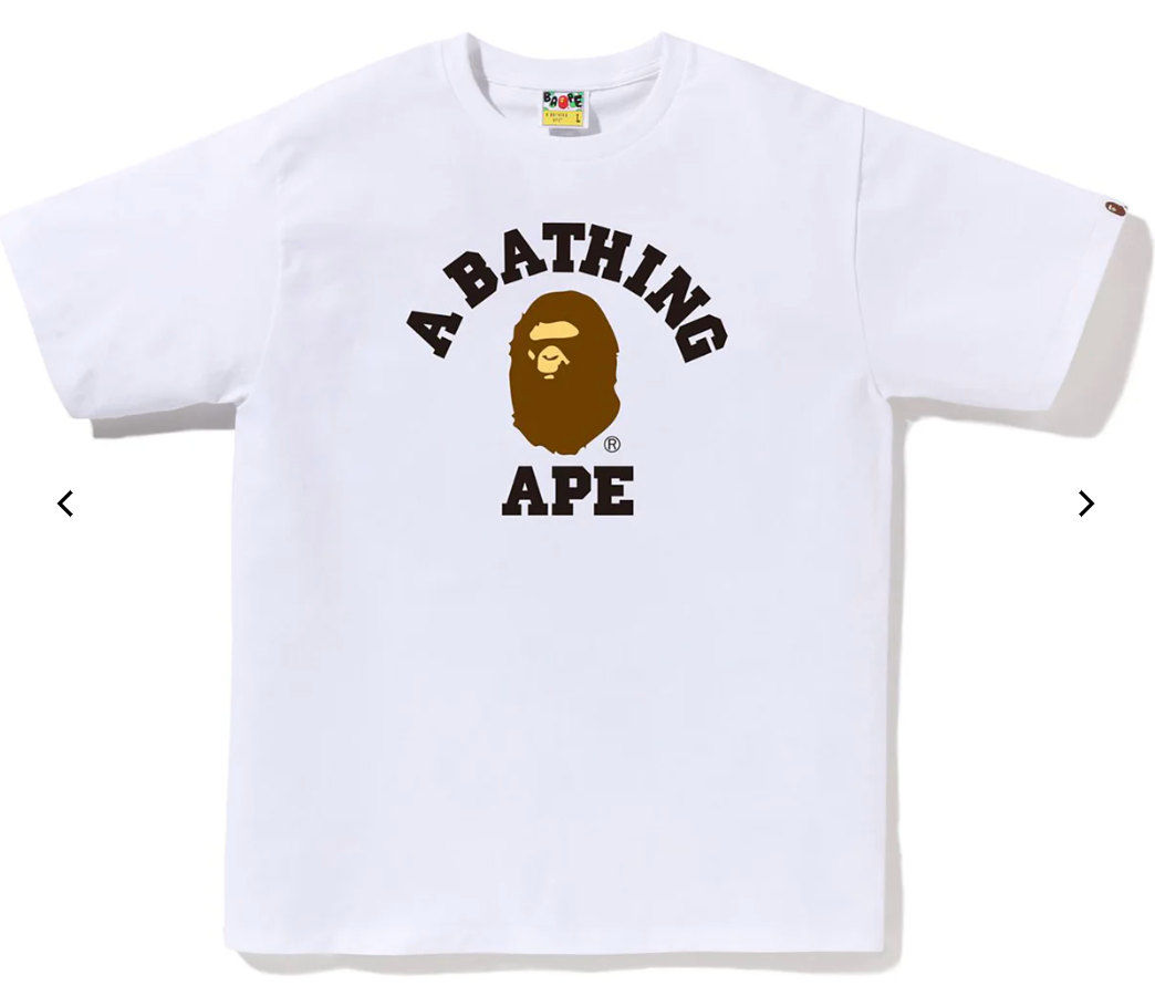 BAPE MENS COLLEGE TEE