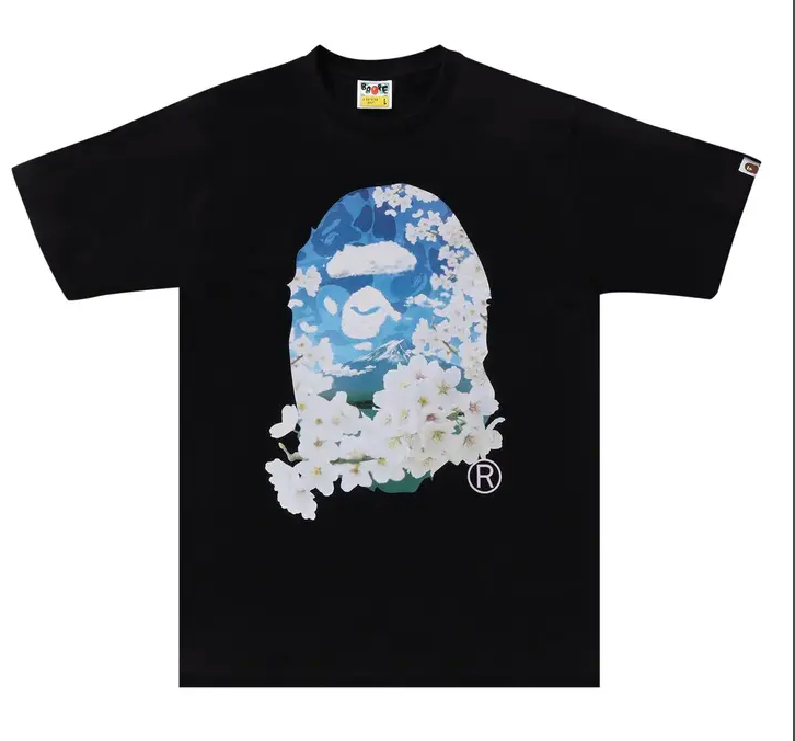 BAPE Sakura Photo Ape Head Tee 'Black'
