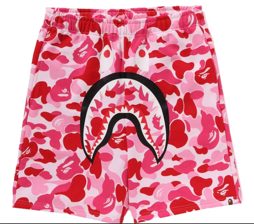 BAPE ABC Camo Shark Sweat Shorts Pink