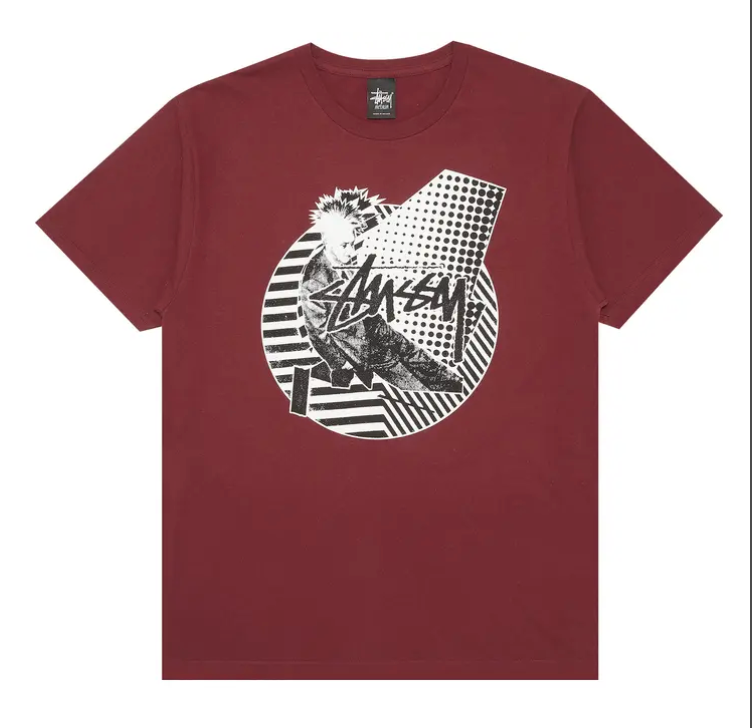 Stussy Punk Mix Tee 'Dark Red'