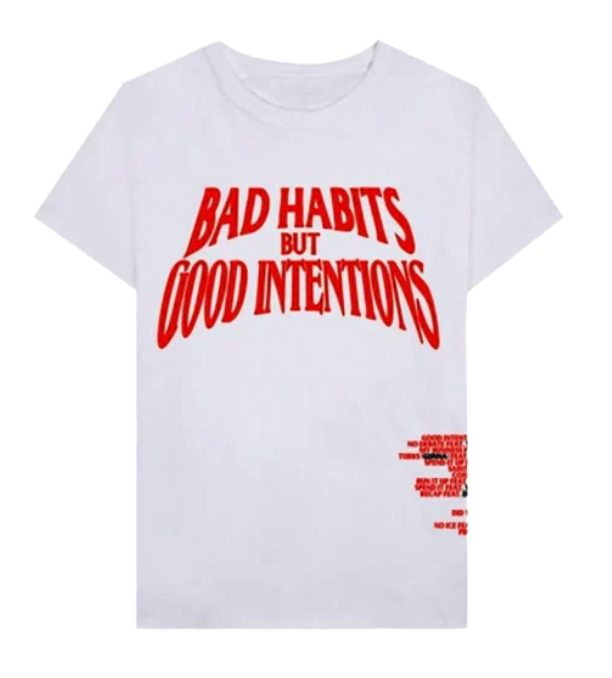 Nav Bad Habits but Good Intentions T-Shirt "WHITE"