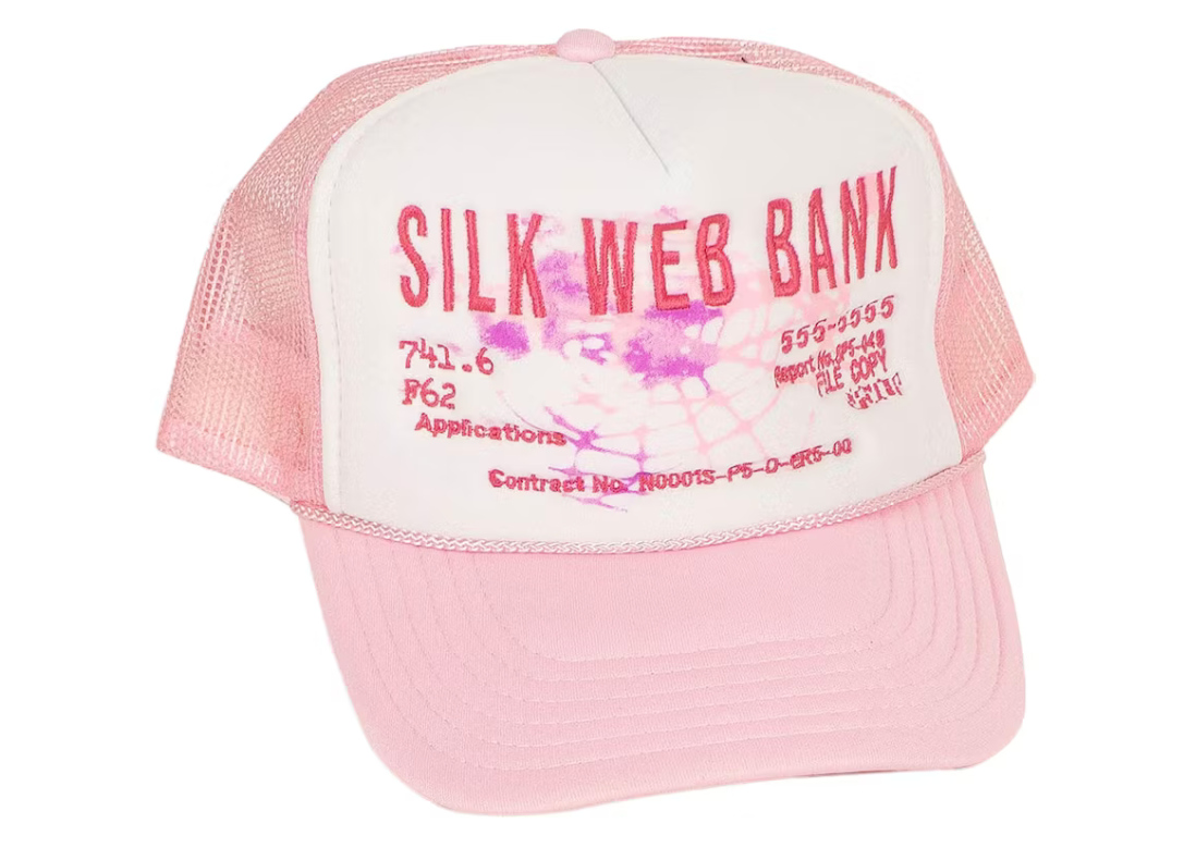 Sp5der Silk Web Bank Trucker Hat Pink