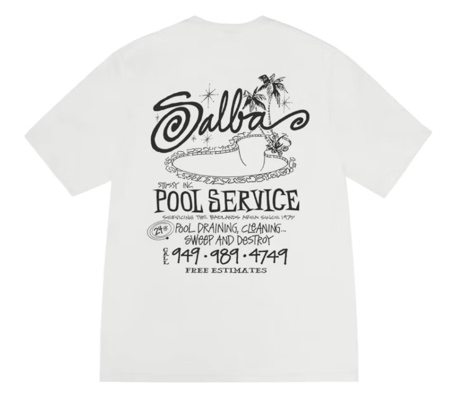 Stussy Tee Pool Service White Pigment Tee