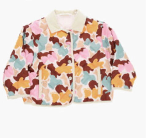 Palm Angels Kids Quilted Husky Jacket Camo Pattern