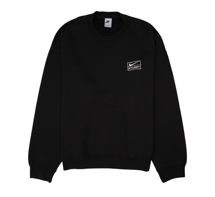 Nike x Stussy Wash Crew Fleece Black