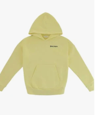 Palm angels kids yellow logo hoodie