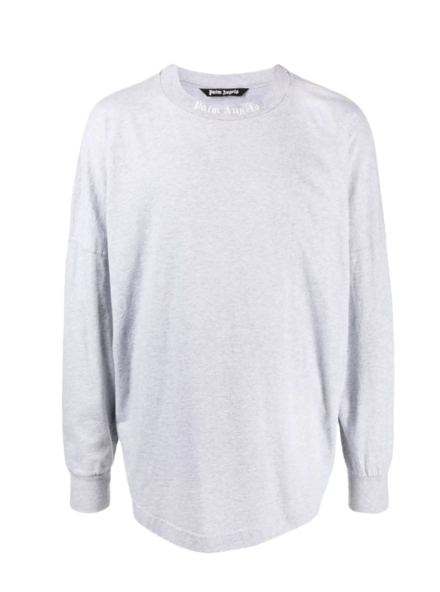 Palm Angels Classic Logo Over Long-Sleeve Tee 'Grey