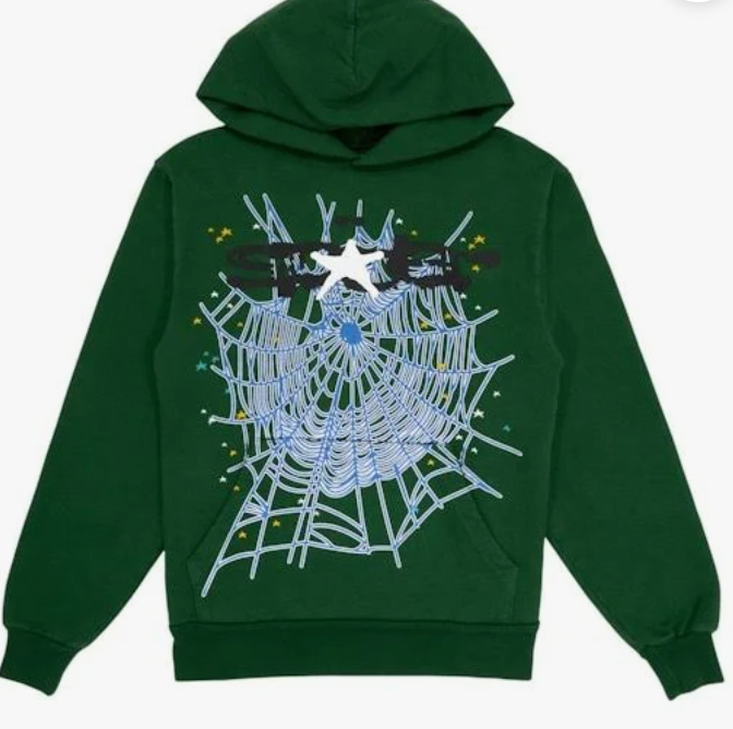 Green Sp5der Web Hoodie