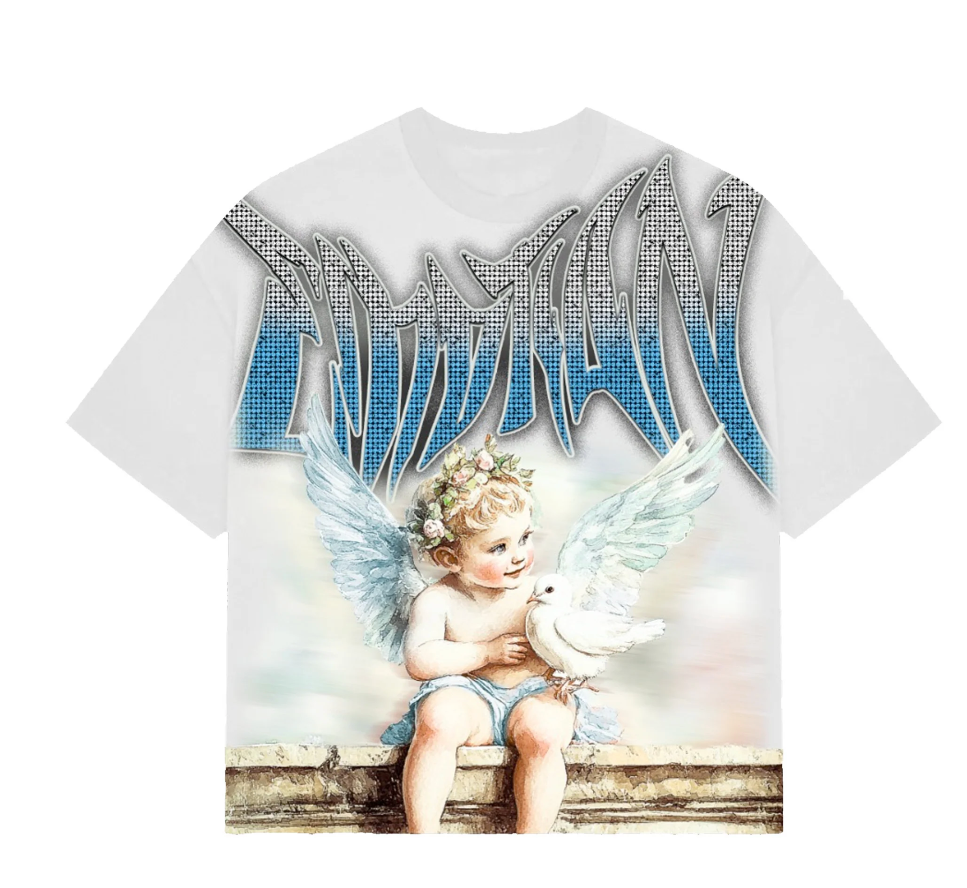 Mixed Emotion White Dove Rhinestone Tee