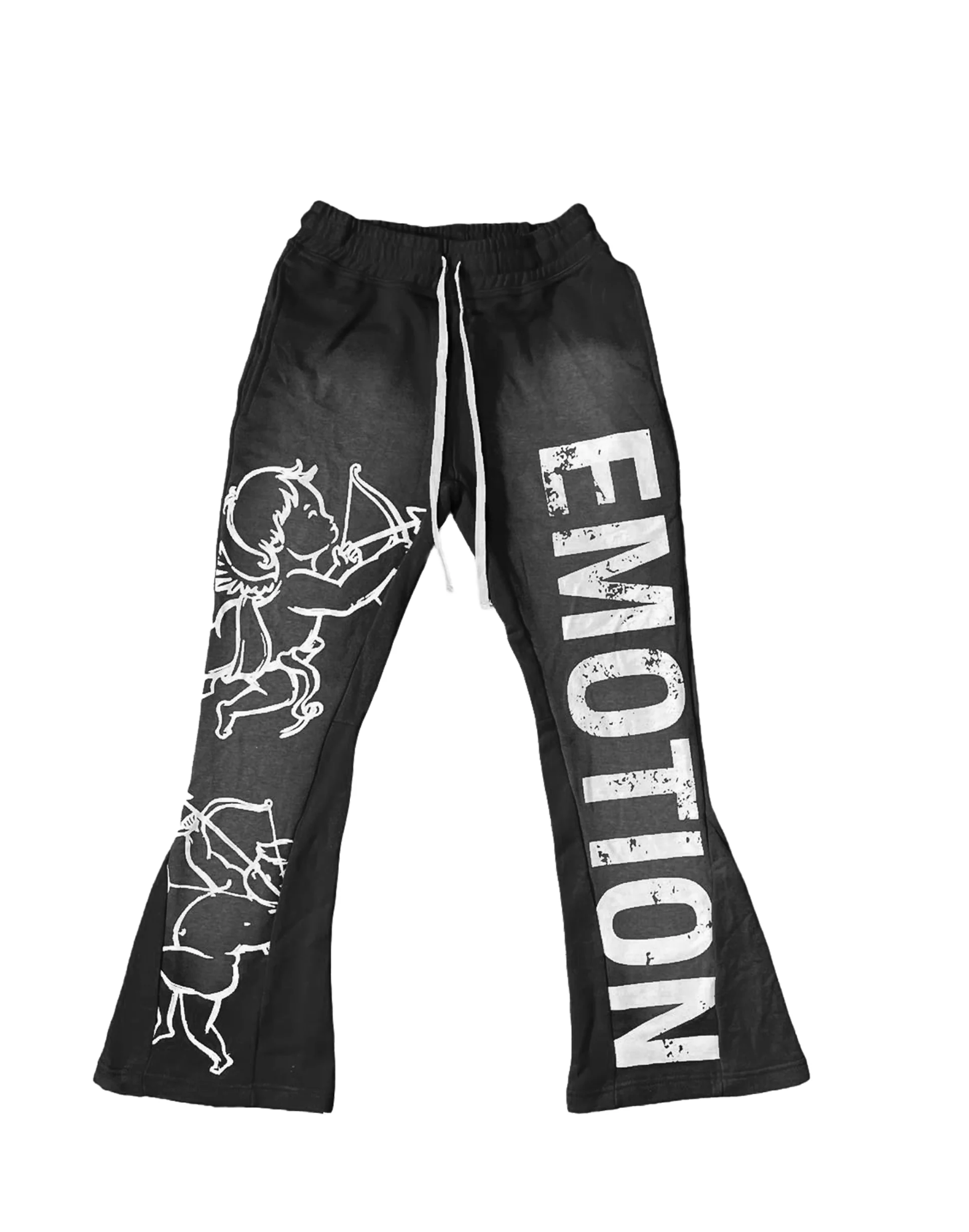 mixed emotion Black “Cupid” Flare Sweatpants