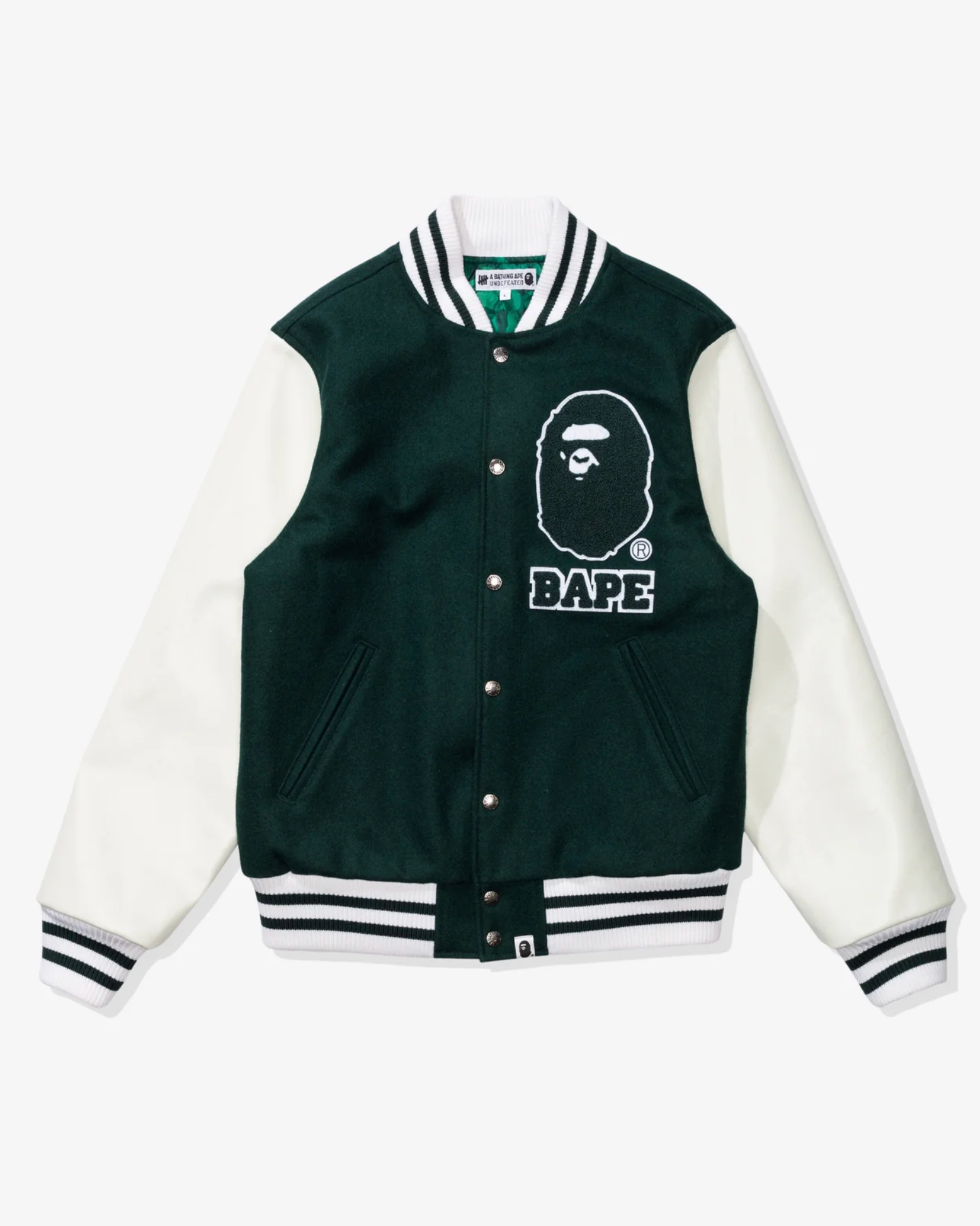 BAPE X UNDEFEATED VARSITY JACKET pre owned