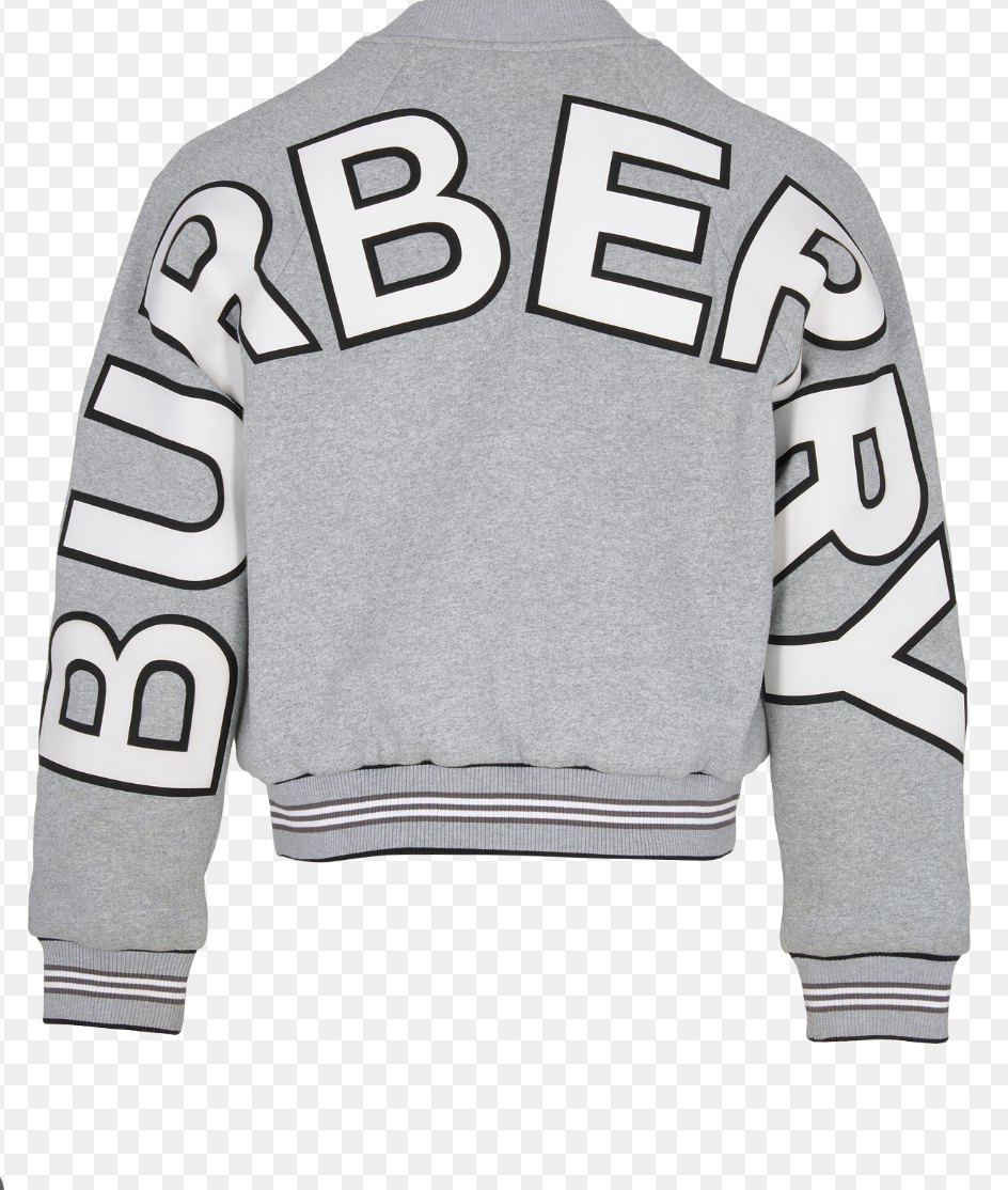 BURBERRY Carlford Back Logo Stripe Trim Bomber Jacket