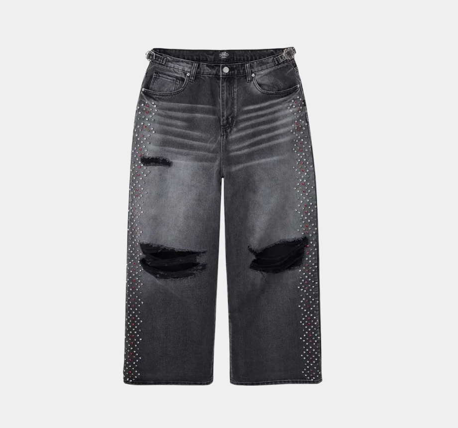 HMDD Crystal H-Star Baggies Black Jeans