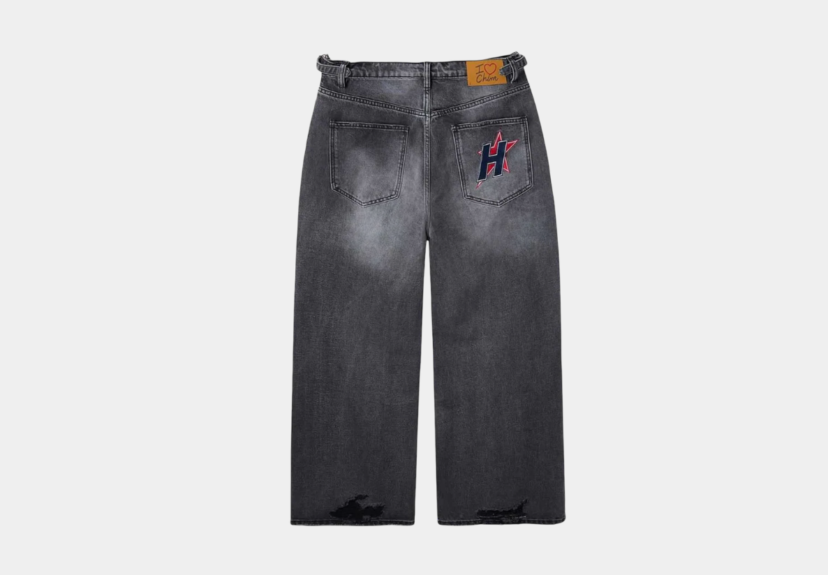 HMDD Crystal H-Star Baggies Black Jeans