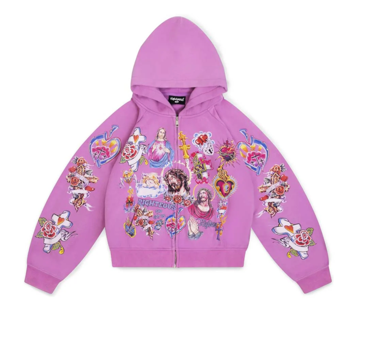 Righteous Risen King Zip Up Hoodie Purple