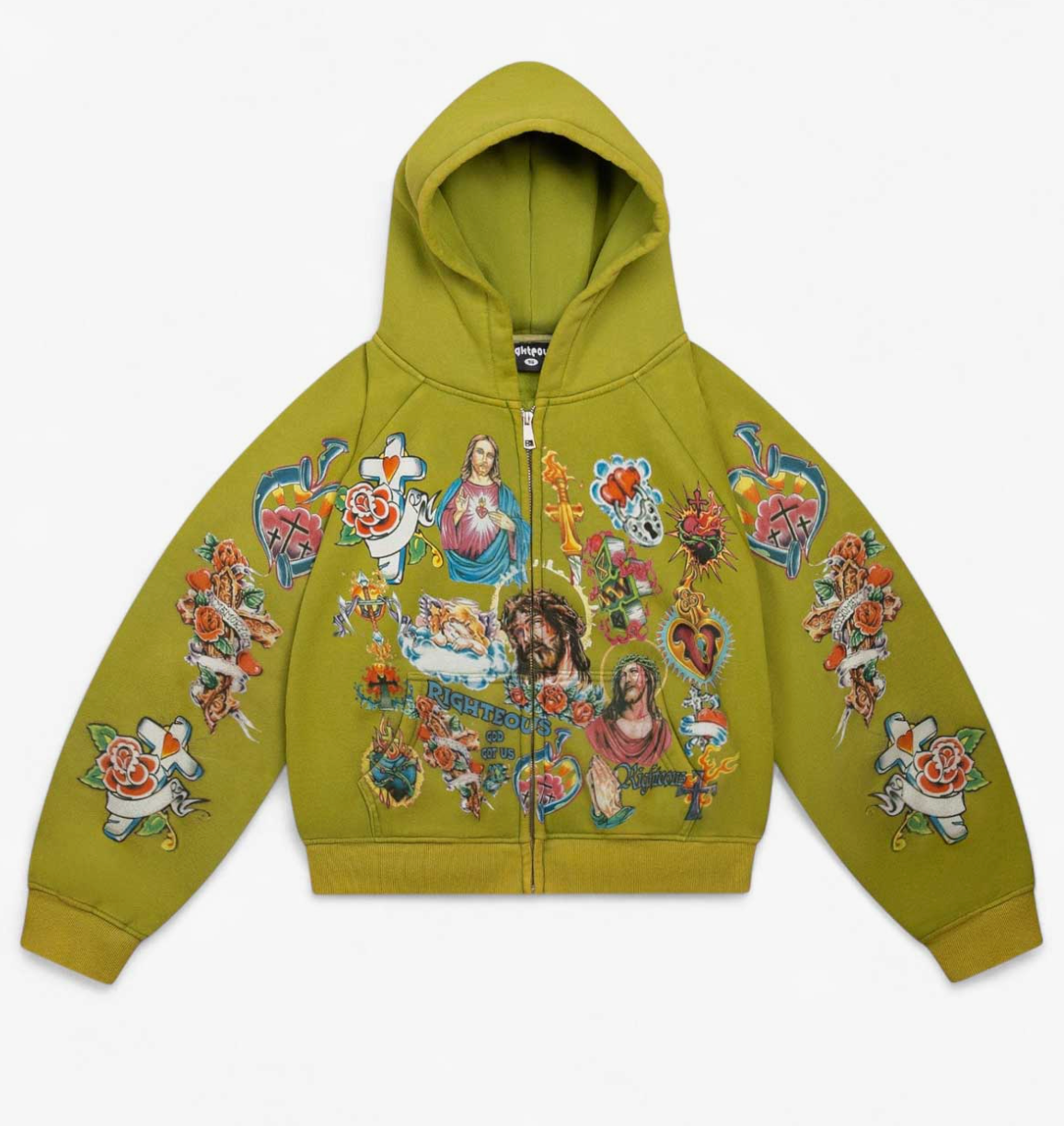 Righteous Risen King Zip Up Green