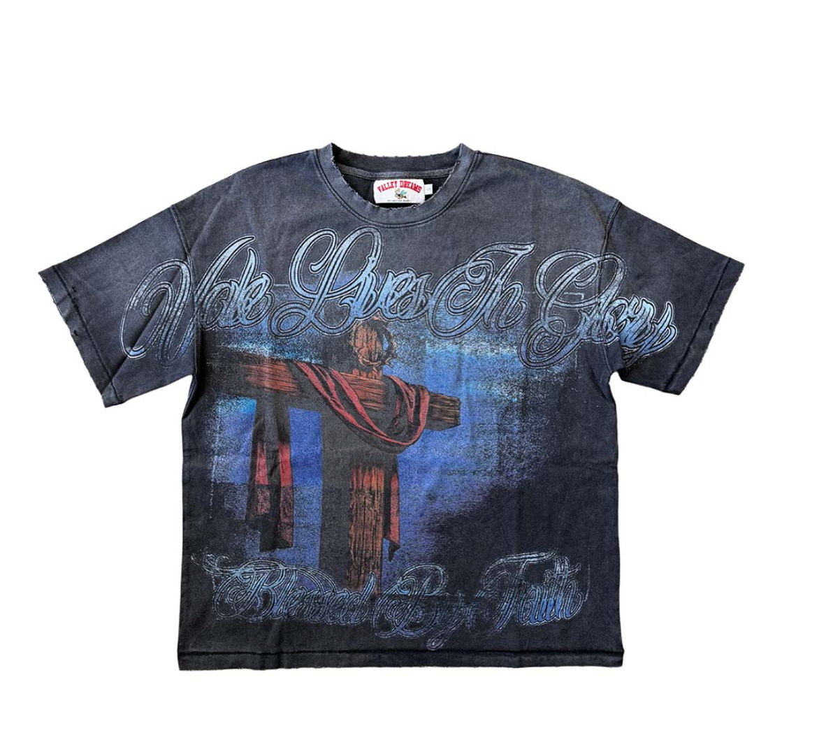 Vale Forever Lives in Glory Blessed by Faith Tee