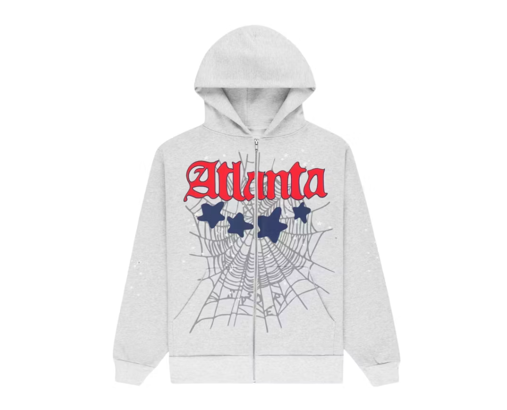 Sp5der Atlanta Full Zip Hoodie Heather Grey