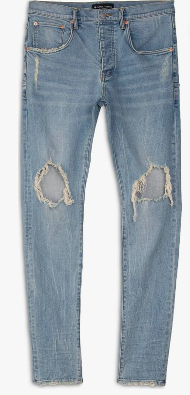 Purple Brand Slim Fit Destroyed Men Jeans