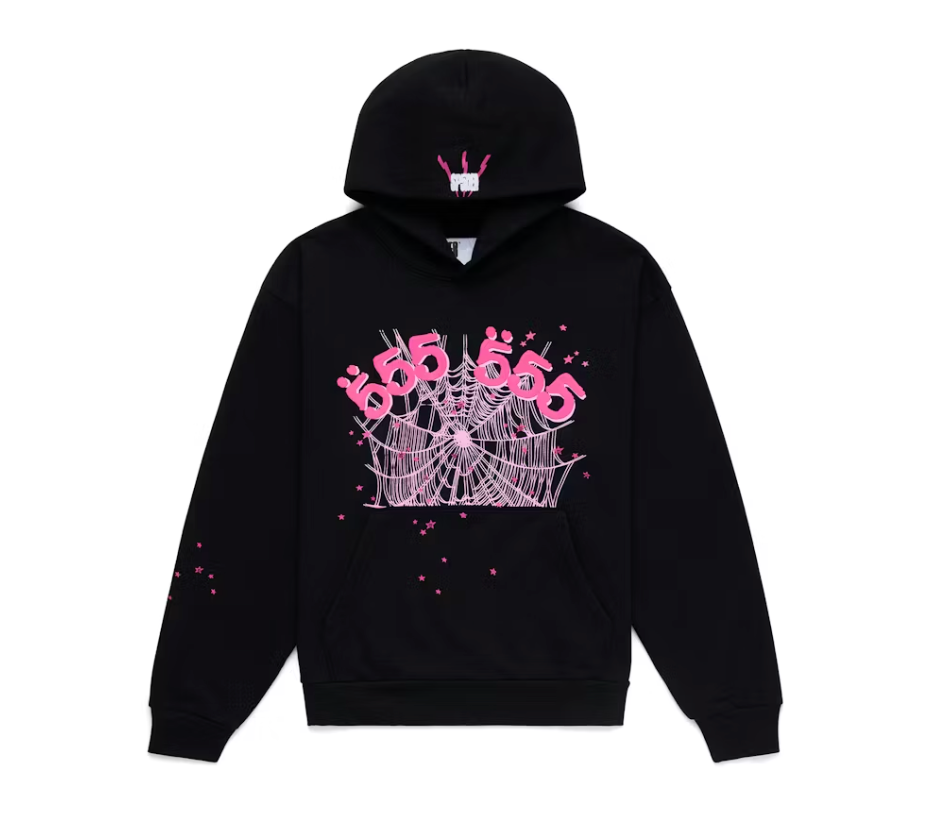 Sp5der Angel Number Hoodie Black