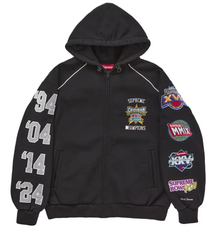 Supreme Playoffs Zip Up Hooded Sweatshirt Black