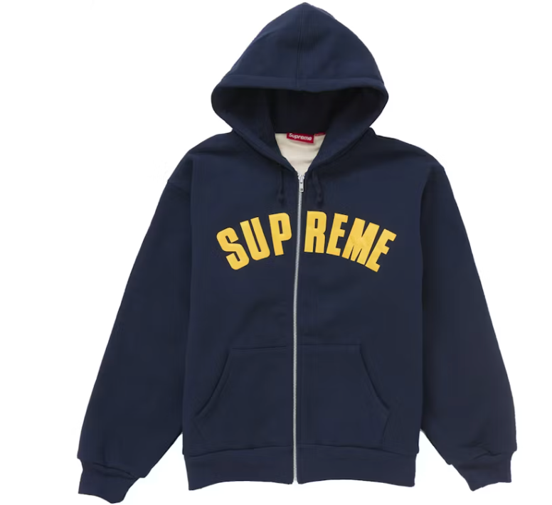 Supreme Arc Thermal Zip Up Hooded Sweatshirt Navy