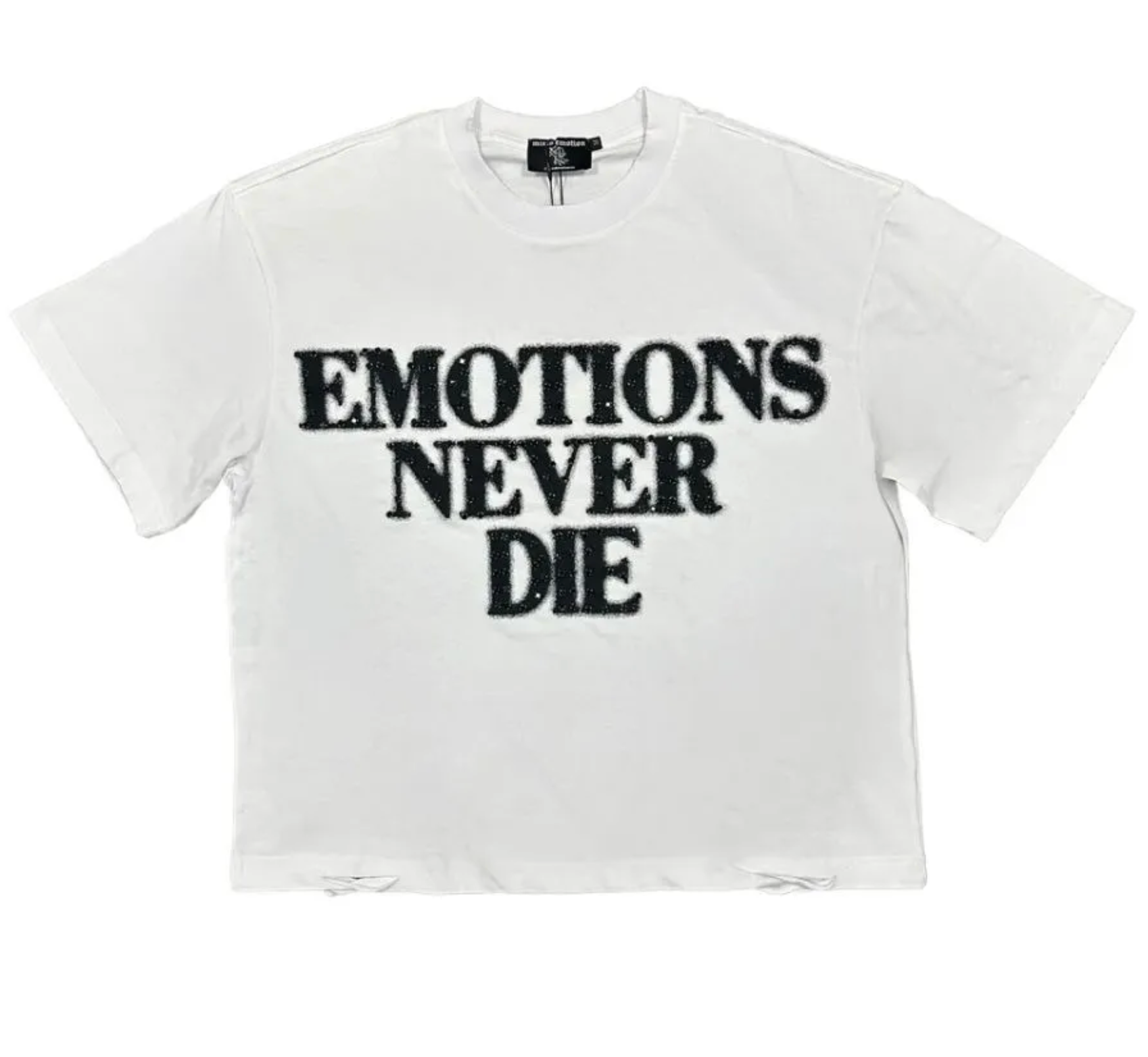 MIXED EMOTION NEVER DIE RHINESTONE END TEE